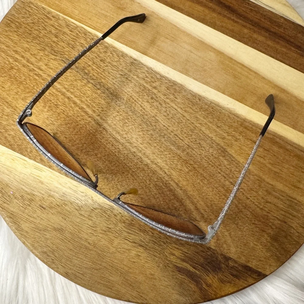 Vintage Jantzen Aviator Sunglasses Gray Crackle Frame Brown Lens Retro Unisex